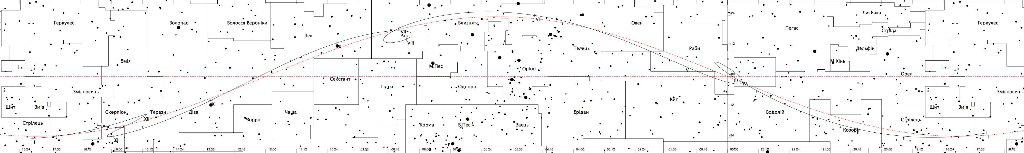 Видимий шлях Меркурія у 2012 р.